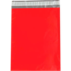 Colored Poly Mailers, 14-1/2"W x 19"L, 2.5 Mil, Red, 100/Pack