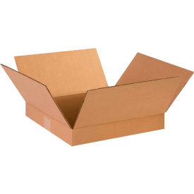 Flat Cardboard Corrugated Boxes, 14"L x 14"W x 2"H, Kraft
