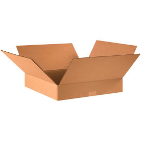 Flat Cardboard Corrugated Boxes, 16"L x 16"W x 3"H, Kraft