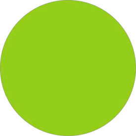 3/4" Dia. Round Removable Paper Labels, Fluorescent Green, Roll of 500