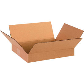 Flat Cardboard Corrugated Boxes, 13"L x 10"W x 2"H, Kraft