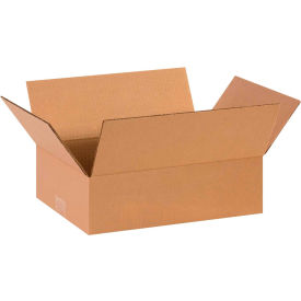 Flat Cardboard Corrugated Boxes, 13"L x 9"W x 4"H, Kraft