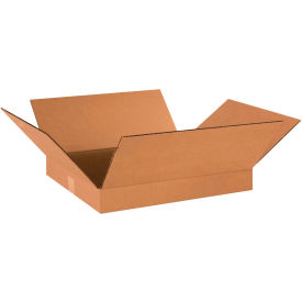 Flat Cardboard Corrugated Boxes, 18"L x 16"W x 2"H, Kraft