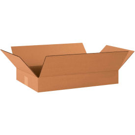 Flat Cardboard Corrugated Boxes, 20"L x 12"W x 3"H, Kraft