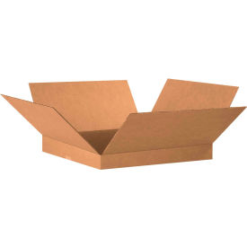 Flat Cardboard Corrugated Boxes, 20"L x 20"W x 2"H, Kraft