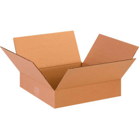 Flat Cardboard Corrugated Boxes, 13"L x 13"W x 3"H, Kraft