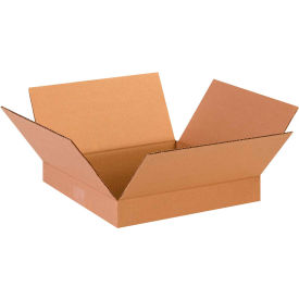 Flat Cardboard Corrugated Boxes, 13"L x 13"W x 2"H, Kraft