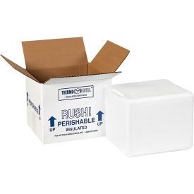 Foam Insulated Shipping Kits, 6"L x 5"W x 4-1/2"H, White, 8/Pack