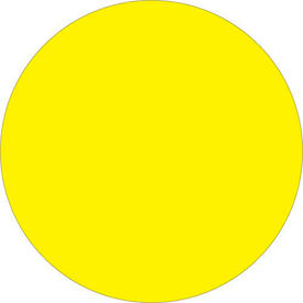 3/4" Dia. Round Removable Paper Labels, Fluorescent Yellow, Roll of 500