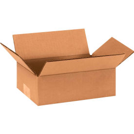 Flat Cardboard Corrugated Boxes, 9"L x 6"W x 3"H, Kraft
