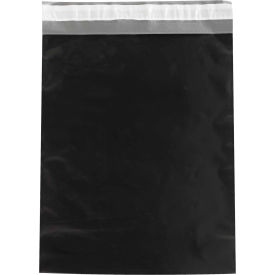Colored Poly Mailers, 12"W x 15-1/2"L, 2.5 Mil, Black, 100/Pack