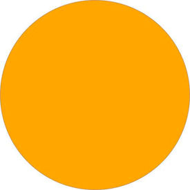 2" Dia. Round Removable Labels, Fluorescent Orange, Roll of 500