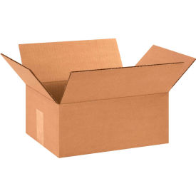 Flat Cardboard Corrugated Boxes, 10"L x 7"W x 3"H, Kraft