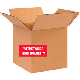 Weather Resistant Cardboard Corrugated Boxes, 10"L x 10"W x 10"H, Kraft