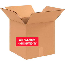 Weather Resistant Cardboard Corrugated Boxes, 12"L x 12"W x 12"H, Kraft