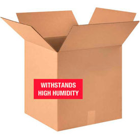 Weather Resistant Cardboard Corrugated Boxes, 18"L x 18"W x 18"H, Kraft