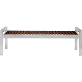 Woodgrain & Stainless Steel Skyline Bench, Espresso