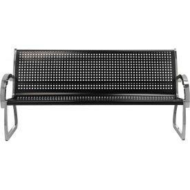 6' Stainless Steel Skyline Bench, Black