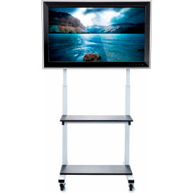 Crank Adjustable Flat Panel TV Cart For 32"-80" TVs, White