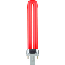 9 Watt PL 2-Pin Single U-Shaped Twin Tube G23 Base, Red