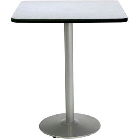 36" Square Bar Height Restaurant Table, Gray Table/Silver Base