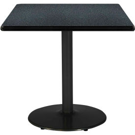 42" Square Restaurant Table, Graphite Table/Black Base