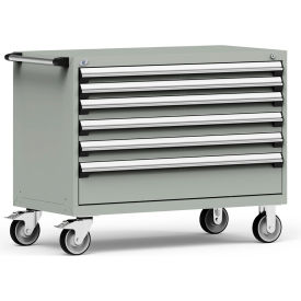 6 Drawer Heavy-Duty Mobile Modular Drawer Cabinet - 48"Wx24"Dx37-1/2"H Light Gray