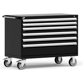 6 Drawer Heavy-Duty Mobile Modular Drawer Cabinet - 48"Wx24"Dx37-1/2"H Black