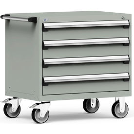 4 Drawer Heavy-Duty Mobile Modular Drawer Cabinet - 36"Wx24"Dx35-1/2"H Light Gray