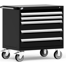 4 Drawer Heavy-Duty Mobile Modular Drawer Cabinet - 36"Wx24"Dx37-1/2"H Black