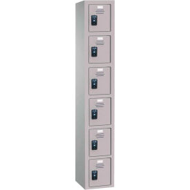 Traditional 6-Tier 6 Door Plastic Locker, 12"W x 12"D x 72"H, Moss, Assembled