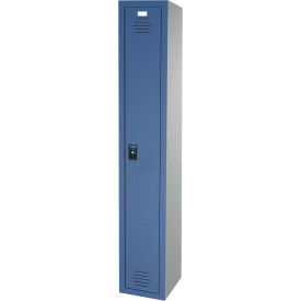 Traditional 1-Tier 1 Door Plastic Locker, 12"W x 18"D x 72"H, Blue, Assembled