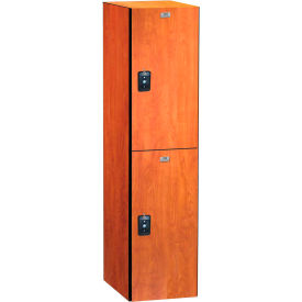 Traditional Plus 2-Tier 2 Door Phenolic Locker, 12"W x 12"D x 60"H, Graphite, Assembled