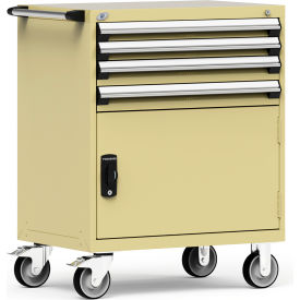 4 Drawer Heavy-Duty Mobile Modular Drawer Cabinet - 36"Wx24"Dx45-1/2"H Beige