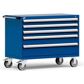 R5BHE-3011KD-055 Heavy Duty Modular Mobile Cabinet, 5 Drawers, Avalanche Blue