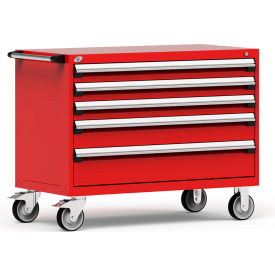 Heavy Duty Modular Mobile Cabinet, 5 Drawers, Red