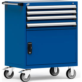 4 Drawer Heavy-Duty Mobile Modular Drawer Cabinet - 36"Wx24"Dx45-1/2"H Avalanche Blue