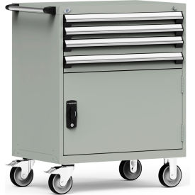 4 Drawer Heavy-Duty Mobile Modular Drawer Cabinet - 36"Wx24"Dx45-1/2"H Light Gray