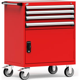 4 Drawer Heavy-Duty Mobile Modular Drawer Cabinet - 36"Wx24"Dx45-1/2"H Red