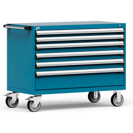 6 Drawer Heavy-Duty Mobile Modular Drawer Cabinet - 48"Wx24"Dx37-1/2"H Everest Blue