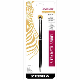 StylusPen Retractable Ballpoint Pen - Black Ink - Black Barrel