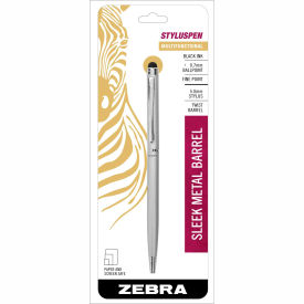 Retractable Ballpoint Pen - Black Ink - Silver Barrel