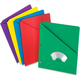 Slash Pocket Folder, 8-1/2"W x 11"H, Multi, 25/PK