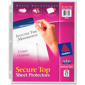 Secure Top Load Sheet Protector, 8-1/2"W x 11"H, Clear, 25/PK