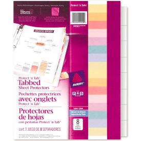 Protect 'n Tab Top Loading Sheet Protector, 8-1/2"W x 11"H, Clear, 8 Tabs/Set