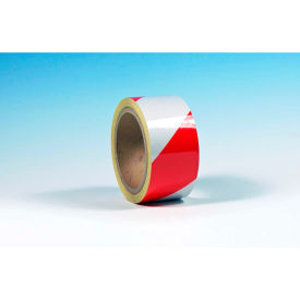 High Visibility Reflective Tape, Red/White, 2" x 30'