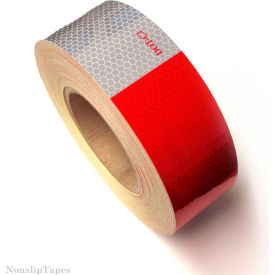 DOT C2 Approved Conspicuity Reflective Tape, 6" Red/6" White, 2" x 150', 1 Roll