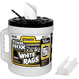 Z600 Big Grip Bucket White Rags, 300 Sheets/Bucket, 2/Case
