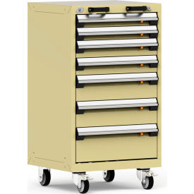 7 Drawer Heavy-Duty Mobile Modular Drawer Cabinet - 24"Wx21"Dx43-1/4"H Beige