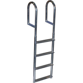 Dock Ladder 4 Step Fixed Wide Step, Welded Aluminum - 2044-F